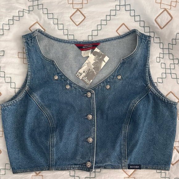 Rockies Western Denim Vest - Picture 1 of 3